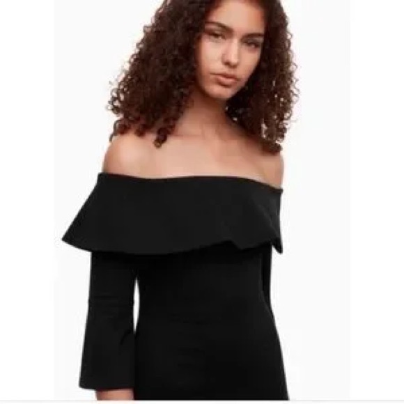 NWT Babaton Black Giovani Off Shoulder 3/4 Sleeve Ponte Dress - Size 6 - Picture 16 of 16